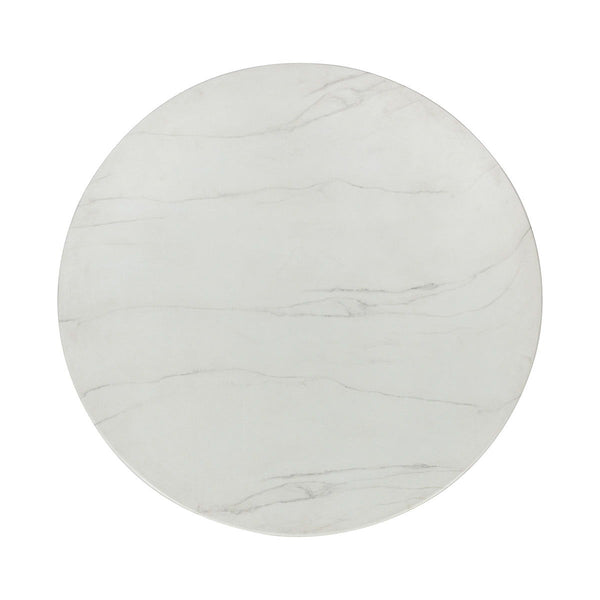 Caspia - 47" Outdoor Round Dining Table - Snowdrift White / Black