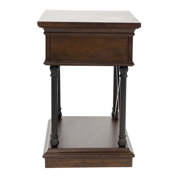 Tribeca - Drawer Chair Side Table - Cordovian Brown
