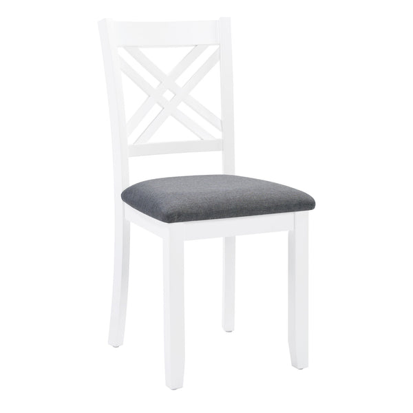 6 Piece Kitchen Dining Set, Rectangular Dining Table With 4 Upholstered Chairs And Bench - Gray / White
