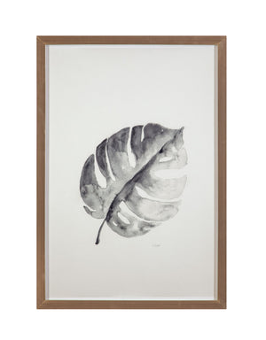 B & W Palm I Framed Print - White