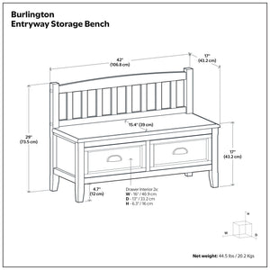 Burlington - Entryway Storage Bench With Drawers