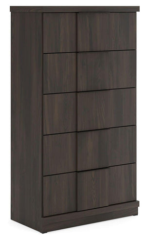 Shaehartin - Five Drawer Chest - Dark Brown
