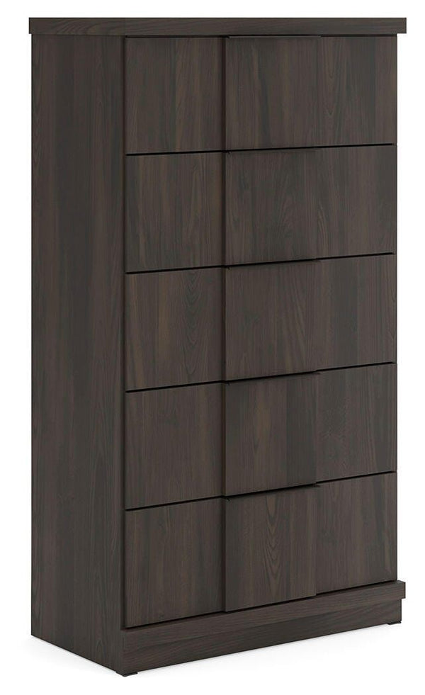Shaehartin - Five Drawer Chest - Dark Brown