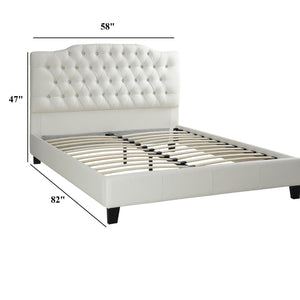 Modern Bed Frame With Tufted Upholstered Headboard