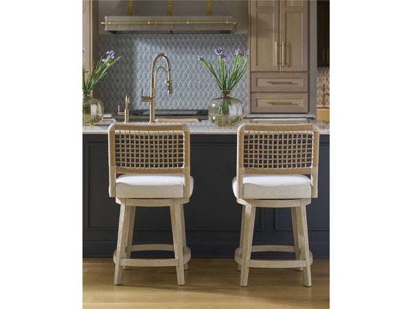 Oasis - Dockside Swivel Counter Stool - White / Beige