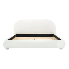 Upholstered Simple Modern Bedroom Bed With Curved Headboard
