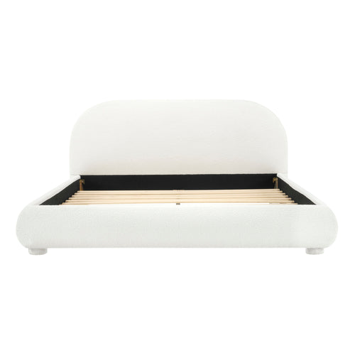 Upholstered Simple Modern Bedroom Bed With Curved Headboard
