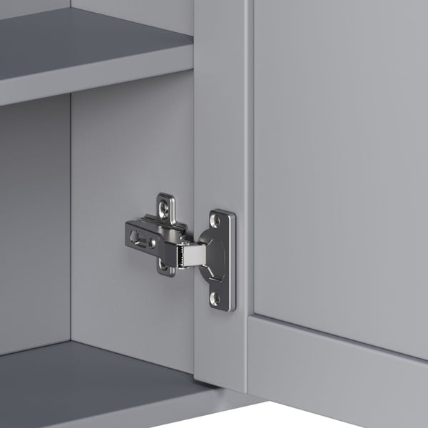 Bathroom Wall Storage Cabinet With Mirror And Adjustable Shelf, 6 Open Shelves