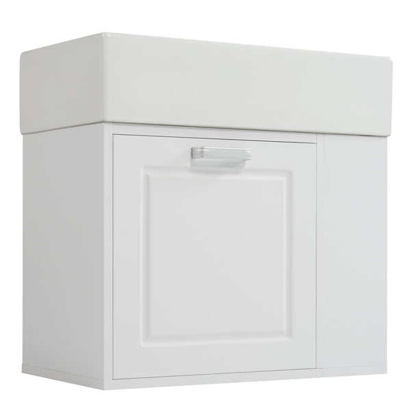 Modern Wall Mounted Bathroom Vanity With Sink, Soft Close Drawer, Adjustable Shelf, Toilet Paper Holder