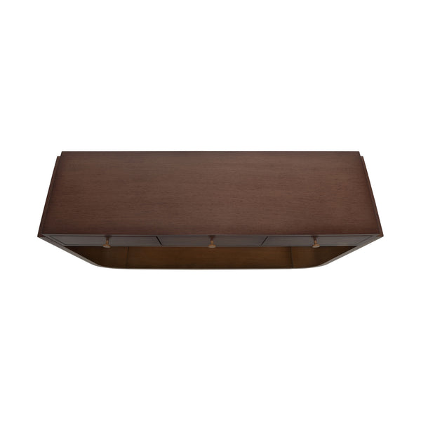 Console Table With 3 Drawers, Display Shelf, Curved Legs - Walnut