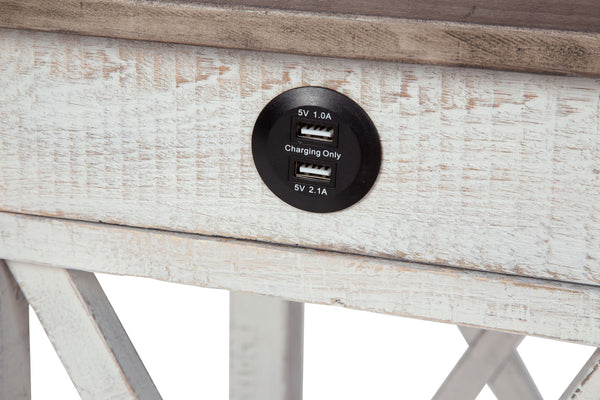 Adalane - Accent Table - White / Gray