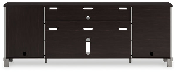 Darborn - XL TV Stand W/Fireplace Option - Gray / Brown