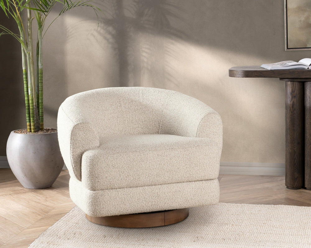Chassia - Swivel Accent Chair - Dusty Beige
