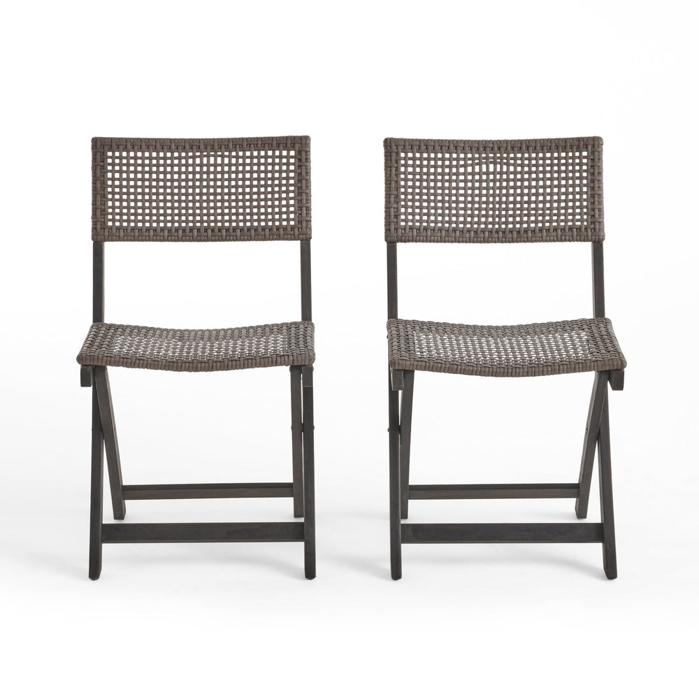 Bistro Foldable Chair With Wicker Backrest