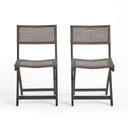 Bistro Foldable Chair With Wicker Backrest