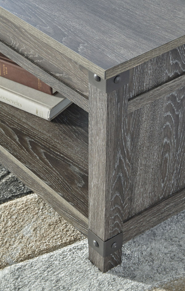 Freedan - Rect Lift Top Cocktail Table - Grayish Brown