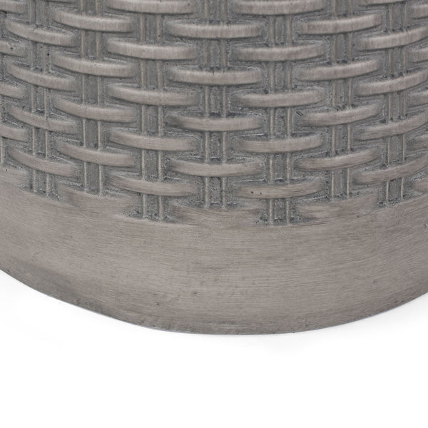 Outdoor Lightweight End Table Round Concrete Outdoor Side Table - Natural