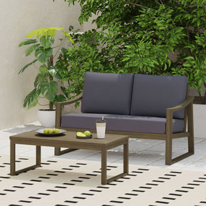 4 Person Outdoor Seating Group With Water Resistant Cushions - Dark Gray