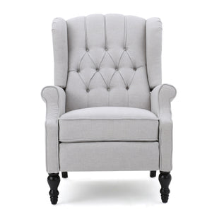 Armchair Recliner With Pushback Mechanism And Wingback Design
