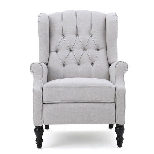 Armchair Recliner With Pushback Mechanism And Wingback Design