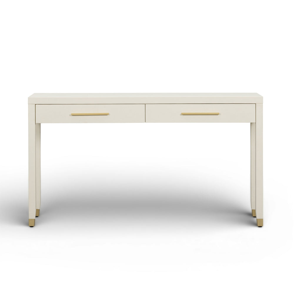 Dani - Faux Shagreen 2-Drawer Console Table - Cream
