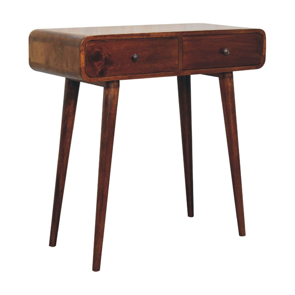 Curved Hallway Table - Chestnut