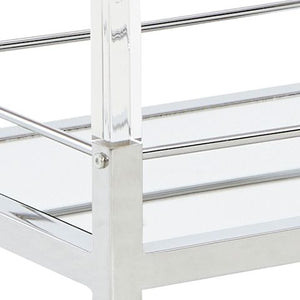 Chaseton - Bar Cart - Clear / Silver Finish