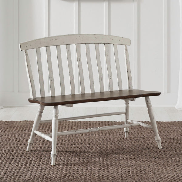 Al Fresco - Slat Back Bench - Graphite & Whitestone