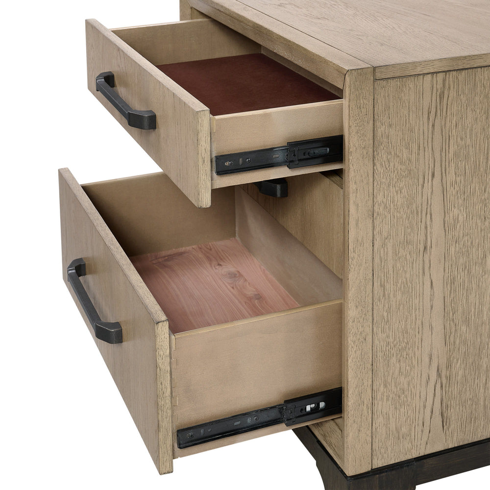 3 Drawer Nightstand With USB Charging Port - Brown