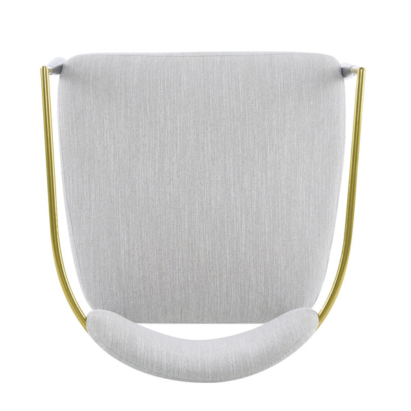 Upholstered Accent Armchair With Tapered Legs - Beige / Black / Gold