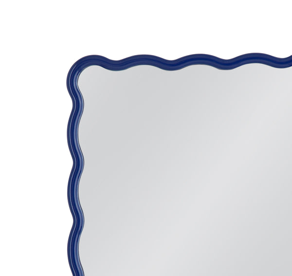 Camellia - Rectangle Wall Mirror - Blue