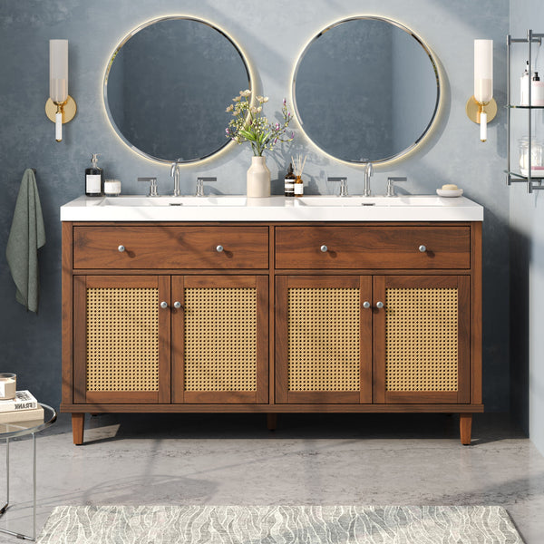 Bathroom Vanity With Double Sink, Large Storage Space