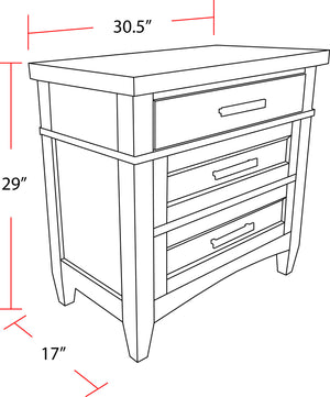 Americana Modern Bedroom - 2 Drawer Nightstand