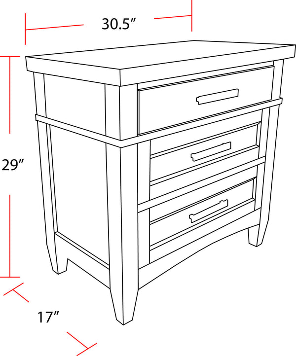 Americana Modern Bedroom - 2 Drawer Nightstand