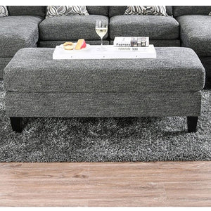 Ottoman With Plush Seat Living Room Furniture - Gray