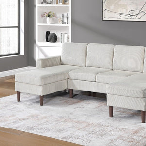 Sectional Set With Dual Chaises And Square Arms