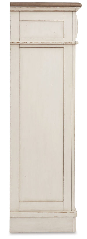 Realyn - Five Drawer Chest - White / Brown / Beige