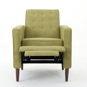 Mid-Century Modern Recliner With Button Tufted Waffle Stitch