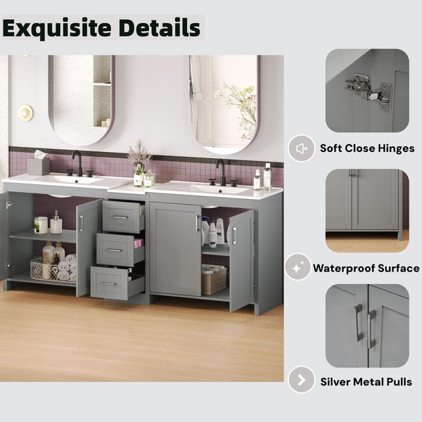 Double Sink Bathroom Vanity With Quartz Countertop