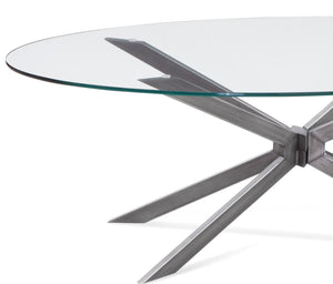 Deen - Oval Cocktail Table - Gray