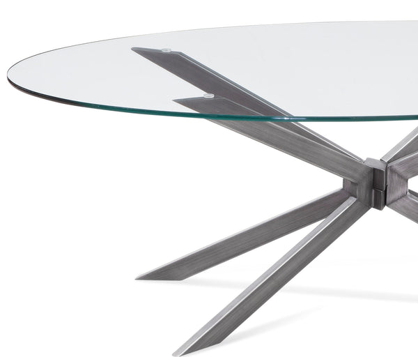 Deen - Oval Cocktail Table - Gray