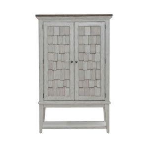 River Place - Bar Cabinet - Riverstone White & Tobacco