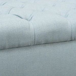 Hayes - Contemporary Armed Storage Bench With Rolled Arms And Button Tufting