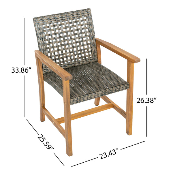 Outdoor Dining Chairs (Set of 2) - Mocha / Teak
