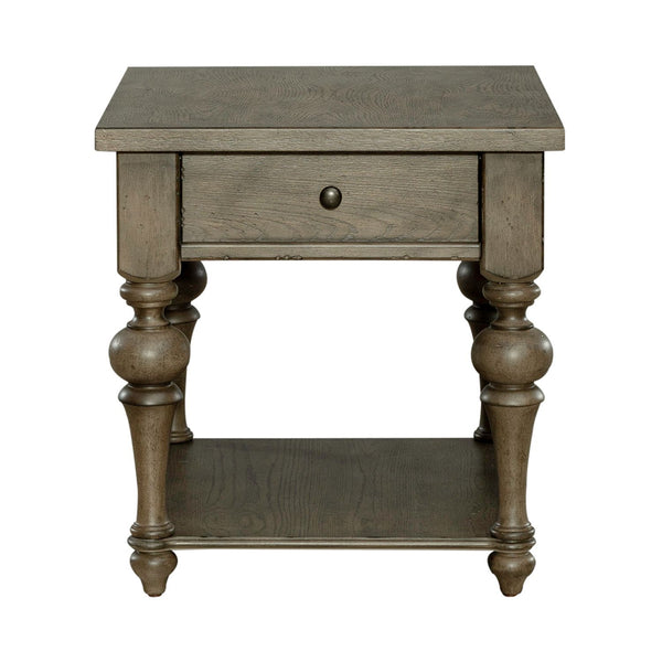 Americana Farmhouse - Drawer End Table - Dusty Taupe