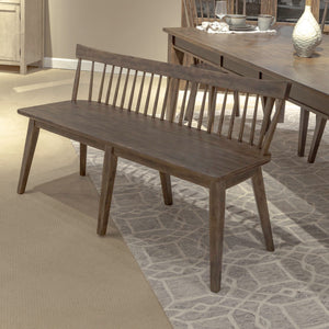 Midland Falls - Spindle Back Bench - Rustic Brown