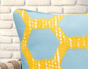 Gaines - Pillow - Yellow With Blue