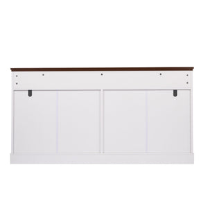 Fluted Sideboard Buffet Cabinet With 4 Doors And 3 Drawers
