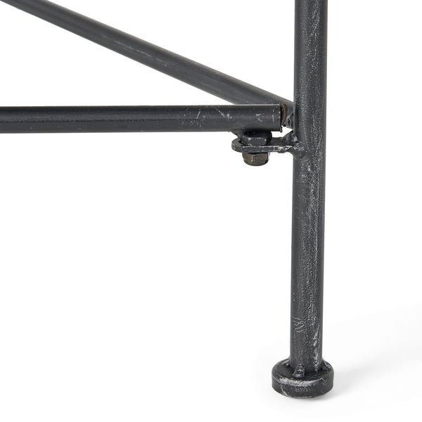 Luna - Outdoor Iron Coffee Table - Black Brush Silver