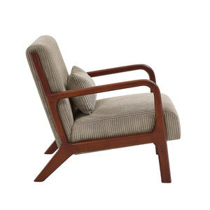 Upholstered Armchair With Back Support Pillow